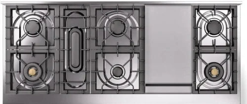 ILVE Nostalgie II 60-Inch Dual Fuel Natural Gas Range with 6 Burners - Glossy Black Finish & Bronze Trim (UP60FNMPBKB) - Perfect for Professional Home Kitchens & Gourmet Cooking