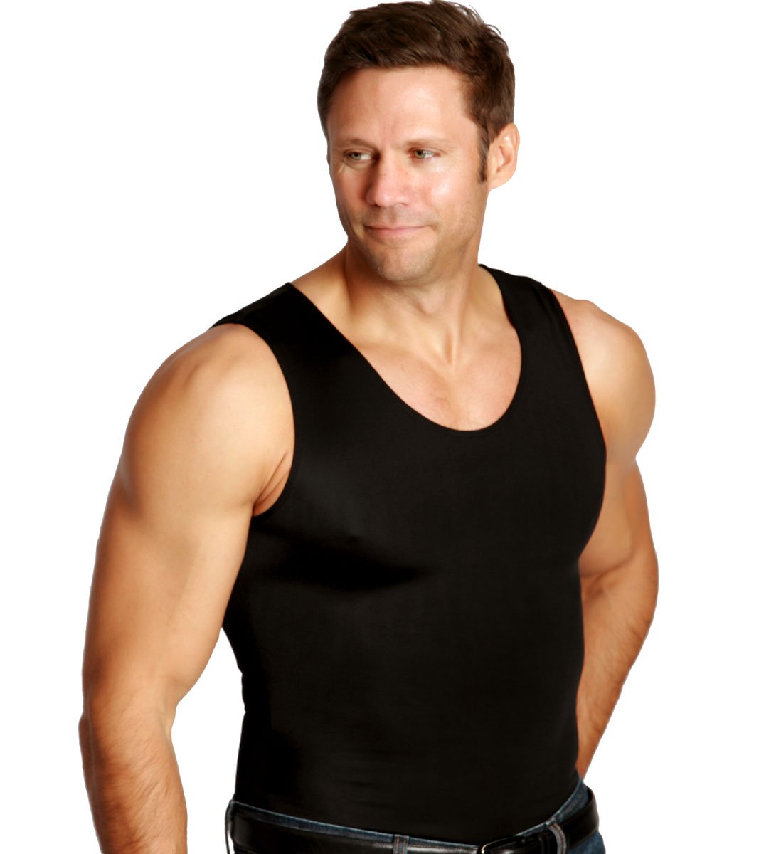 Insta Slim ISPRO Slimming Muscle Tank Top - Men's Compression Shapewear Shirt for Workout & Gym | Made in USA | Breathable & Comfortable for Daily Wear & Fitness Training