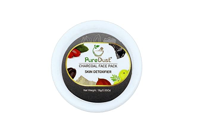 PureDust Charcoal Face Pack (15g) - Deep Cleansing & Detoxifying Mask for Blackheads & Acne - Perfect for Oily & Combination Skin Care Routine