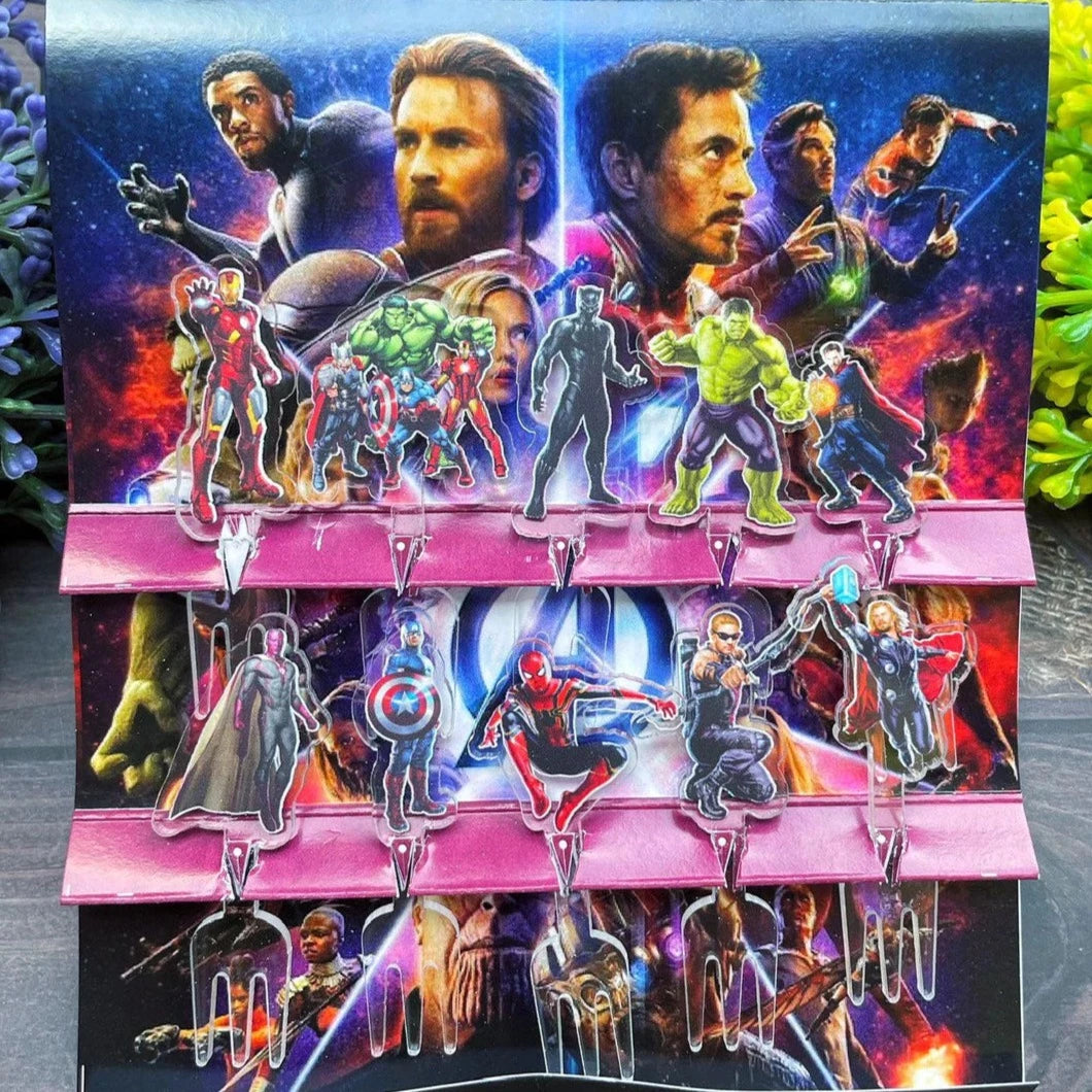 Avengers Acrylic Food Picks - Decorative Party Appetizer Sticks for Cupcakes, Fruits, Cheese & Charcuterie Boards - Superhero Themed Party Supplies