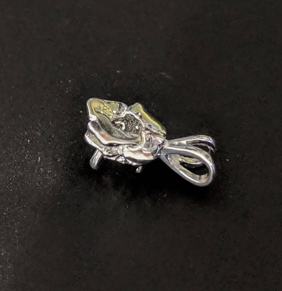 Sterling Silver or 14K Gold Rose Flower Pendant Setting - 2mm & 4mm Round - Handcrafted in USA - Perfect for Necklaces, Bracelets & Jewelry Making