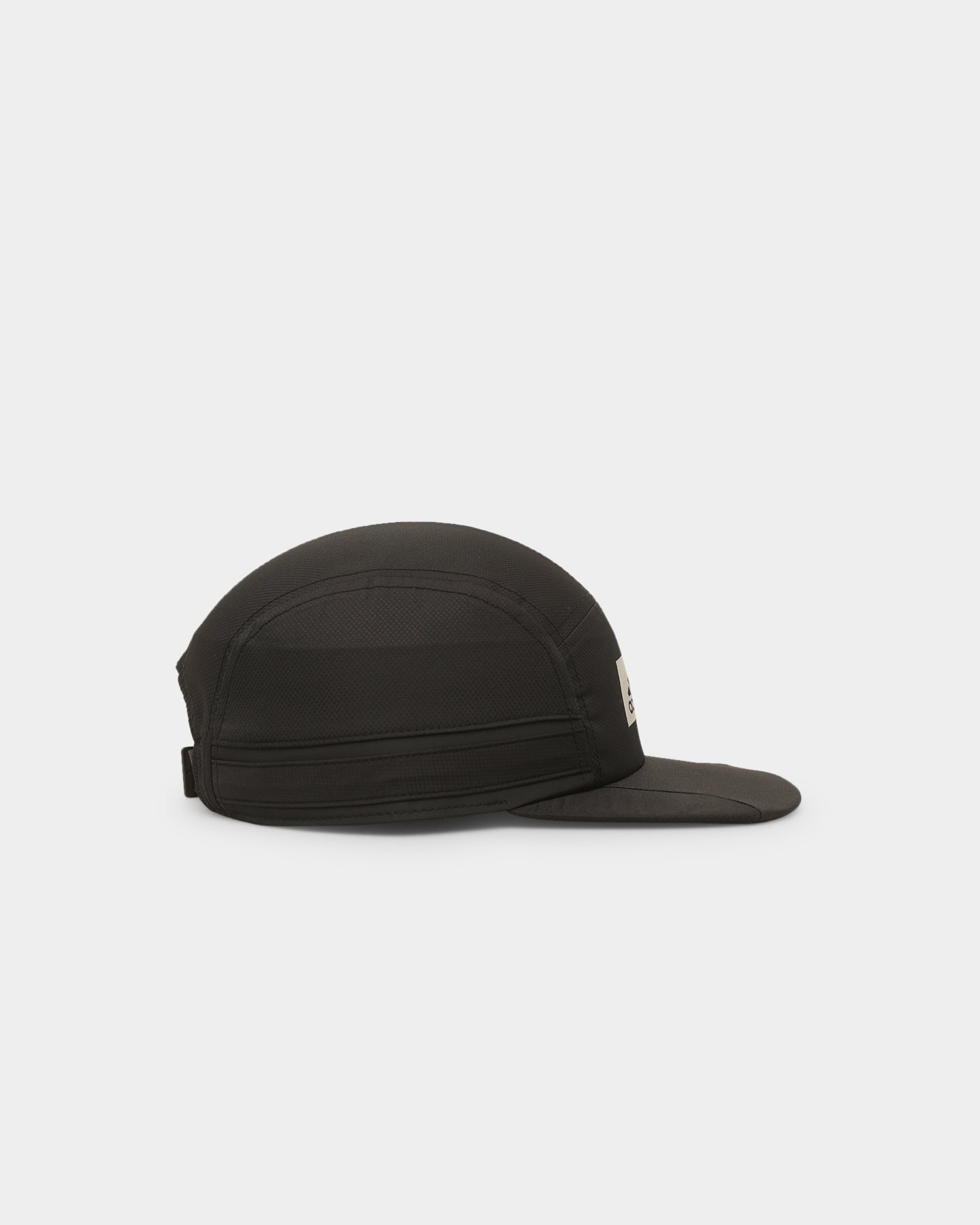 Adidas Tech 5 Panel Strapback Cap - Adjustable Baseball Hat for Men & Women - Black Sporty Casual Hat for Running, Gym, Outdoor Activities