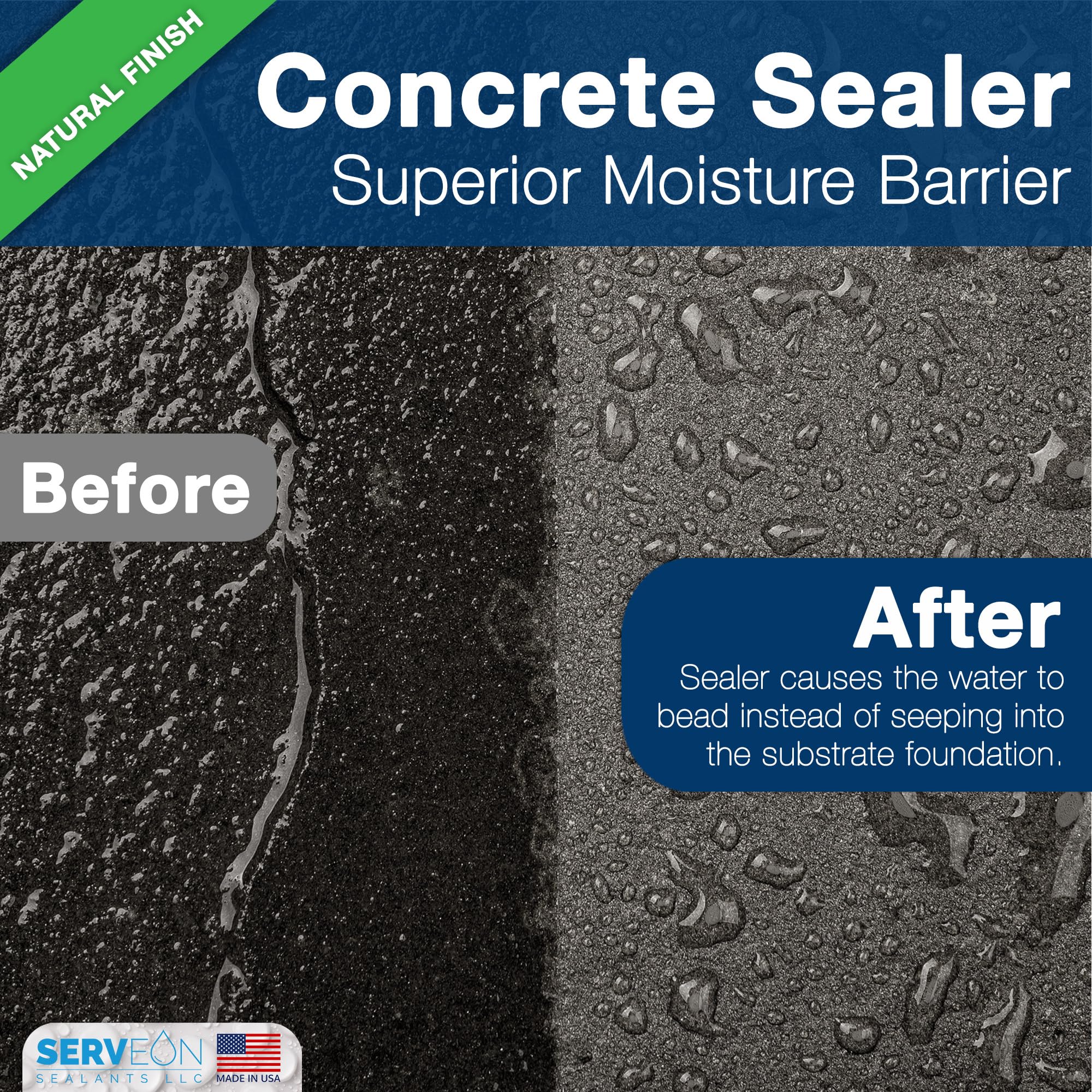 Commercial Grade Concrete Driveway Sealer Plus Penetrating Densifier - Clear Natural Finish Waterproof Sealant for Pavers, Sidewalks & Pools | Indoor & Outdoor Use | 1 Quart H2100 | Protects Against Weather & Wear