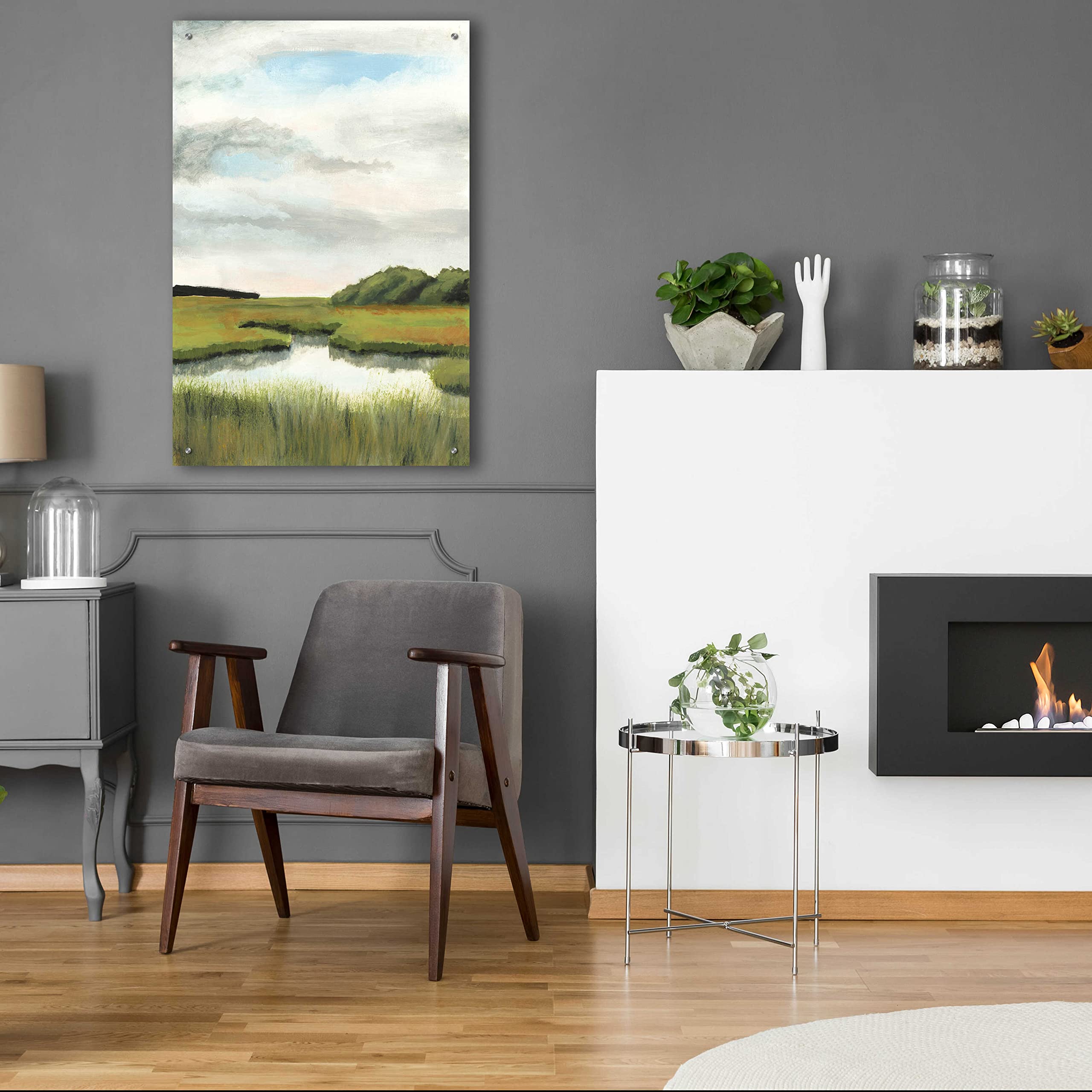 Naomi McCavitt Marsh Landscapes II Acrylic Glass Wall Art - 24x36 Inch Modern Nature Painting for Living Room, Bedroom & Office Decor