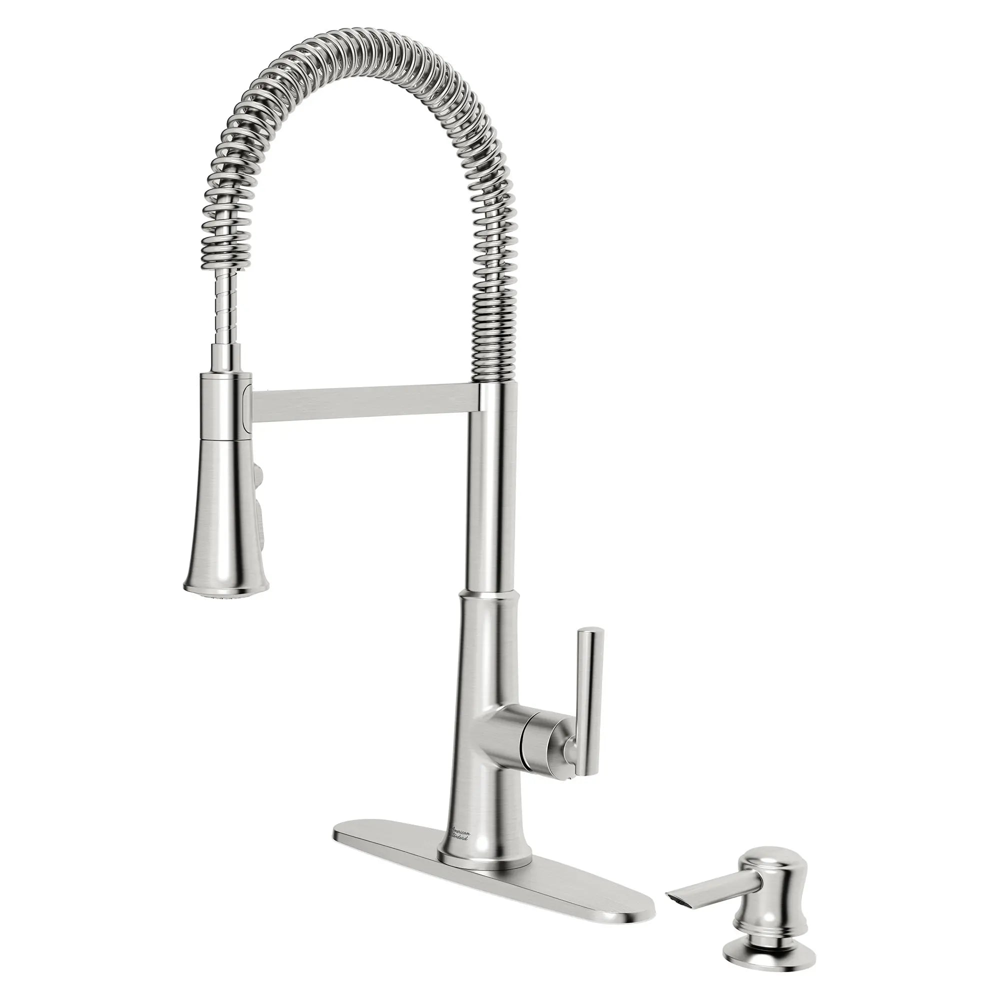 Gladden Semi Pro Dual Spray Kitchen Faucet with Deck Plate & Soap Dispenser - High Arc Pull Down Sprayer for Modern Kitchen Sink, Dishwashing & Food Prep