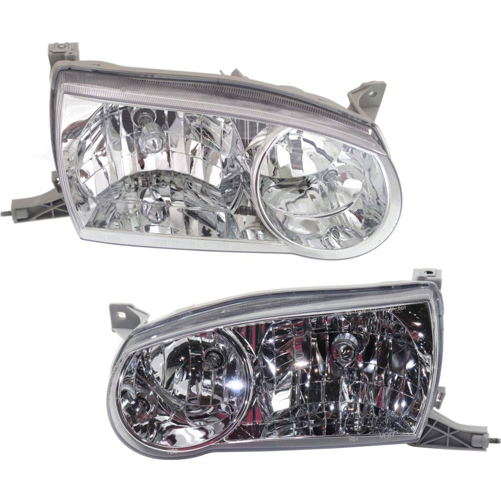 2001-2002 Toyota Corolla Headlights Pair - Driver & Passenger Side (TO2502133 TO2503133) | OEM 81150-02100 81110-02110 | Replacement for Foggy/Broken Lights | Perfect for Night Driving & Car Restoration