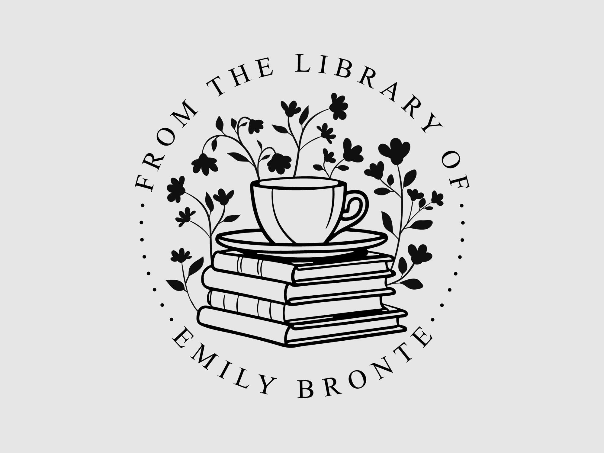 Personalized Coffee Flower Book Embosser - Custom Book Stamp for Book Lovers, 1.5 Inch Cozy Fika & Hygge Library Stamp - Perfect for Gifting, Bookplates, Journals & Home Libraries
