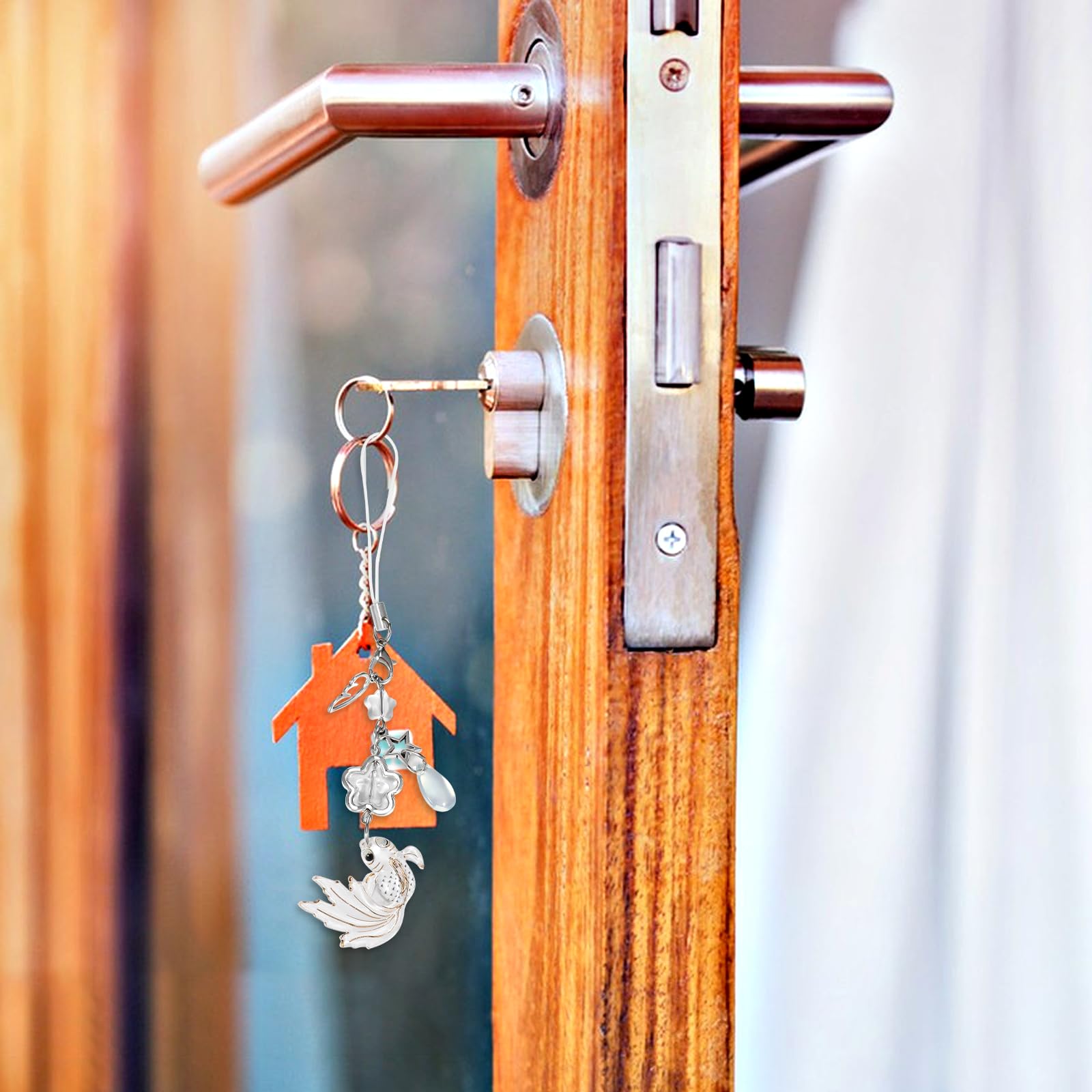 2Pcs Aesthetic Y2K Koi Fish Phone Charm - Beaded Starfish Lanyard for Phone Case, Bag & Keychain Decor - Cute Accessories for Teens, Girls, Kawaii Style (Perfect for School, Work & Everyday Use)