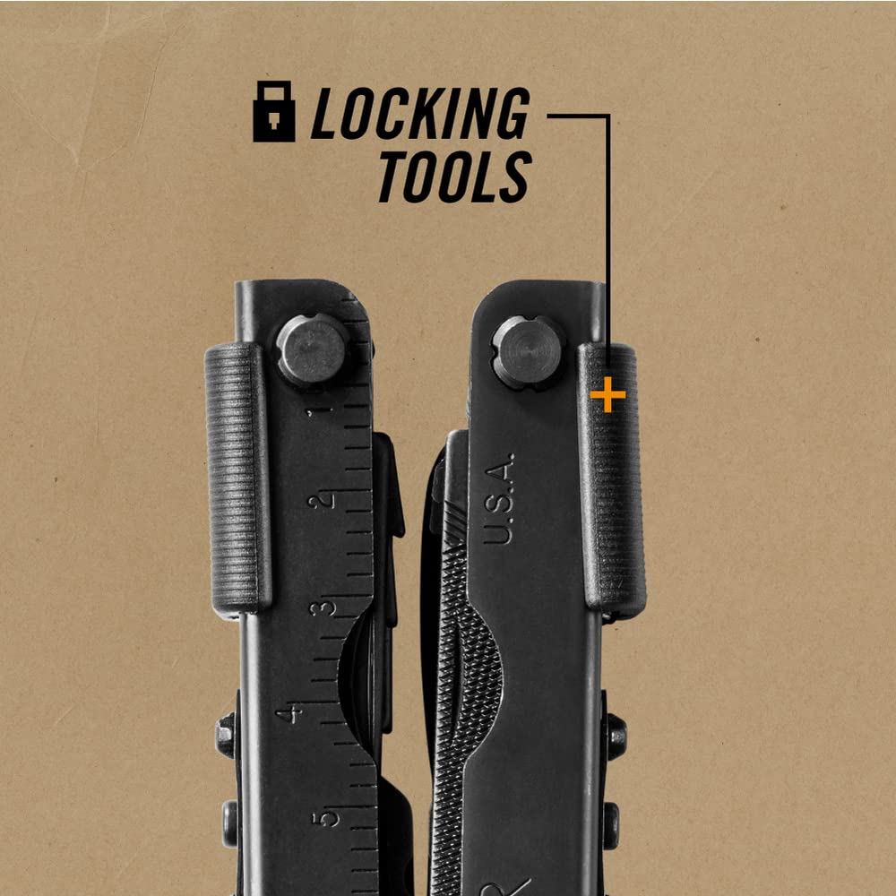 Gerber Gear Multi-Plier 600 - 14-in-1 Multitool with Needlenose Pliers, Screwdriver, Serrated Knife & Sheath | Compact EDC Tool for Camping, Hiking, Survival & Everyday Carry (Black)