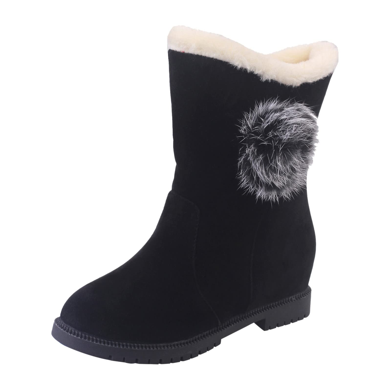 **Women's Winter Snow Boots - Ankle High, Thermal Insulated, Thick Sole, Plush Lined for Warmth - Waterproof Rain & Snow Boots with Tassel Detail (Black, Size 8) - Perfect for Snowy Days, Hiking & Outdoor Winter Activities**