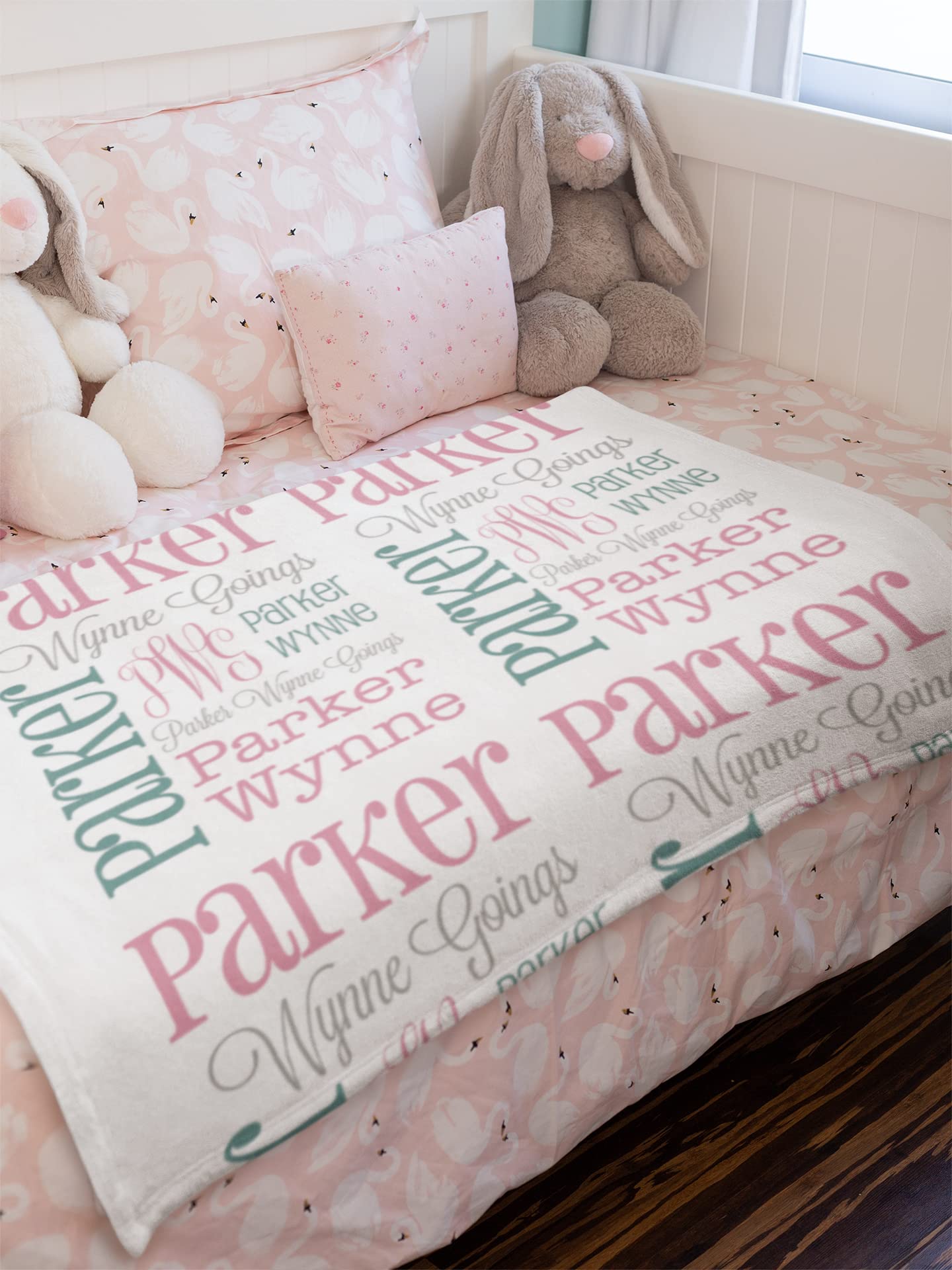 Personalized Baby Blanket with Name - Custom Name Blankets for Newborns, Infants, Toddlers & Kids | Soft Receiving Blanket for Boys & Girls | Perfect for Nursery, Christening & Baby Showers