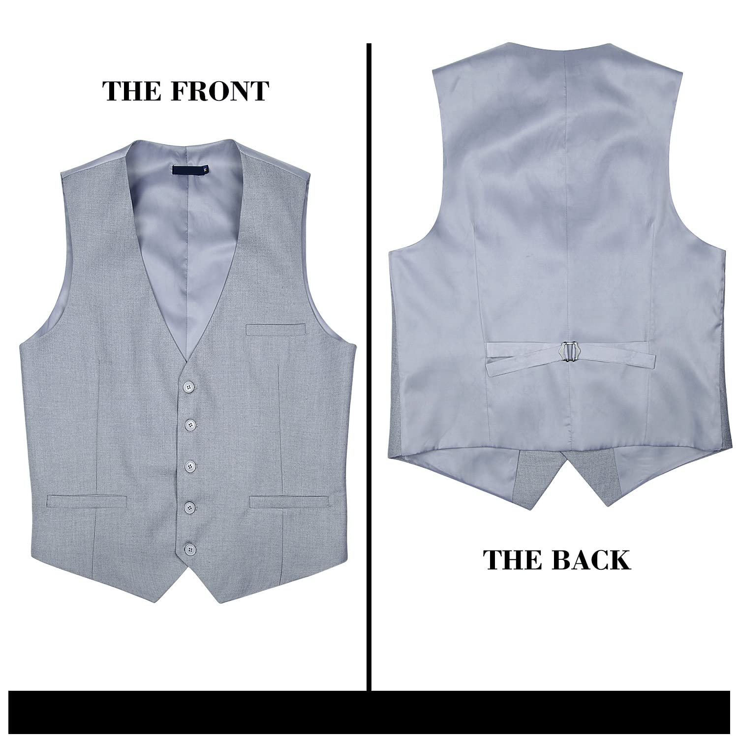 Enlision Men's Formal Suit Vest - Slim Fit Business Waistcoat for Tuxedo & Wedding | Solid Color Dress Vest for Office, Prom & Special Occasions