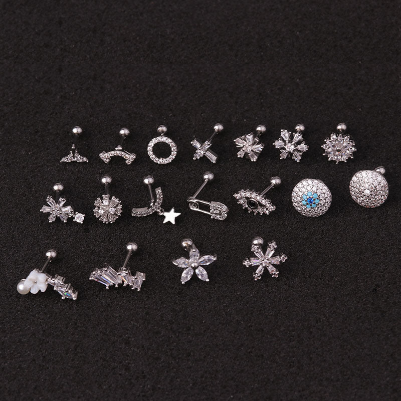 20G Safety Pin Cartilage Forward Helix Stud Earrings - Surgical Steel Body Jewelry for Tragus, Helix, and Ear Piercings | Perfect for Everyday Wear and Alternative Fashion Styles | HSPJ19119