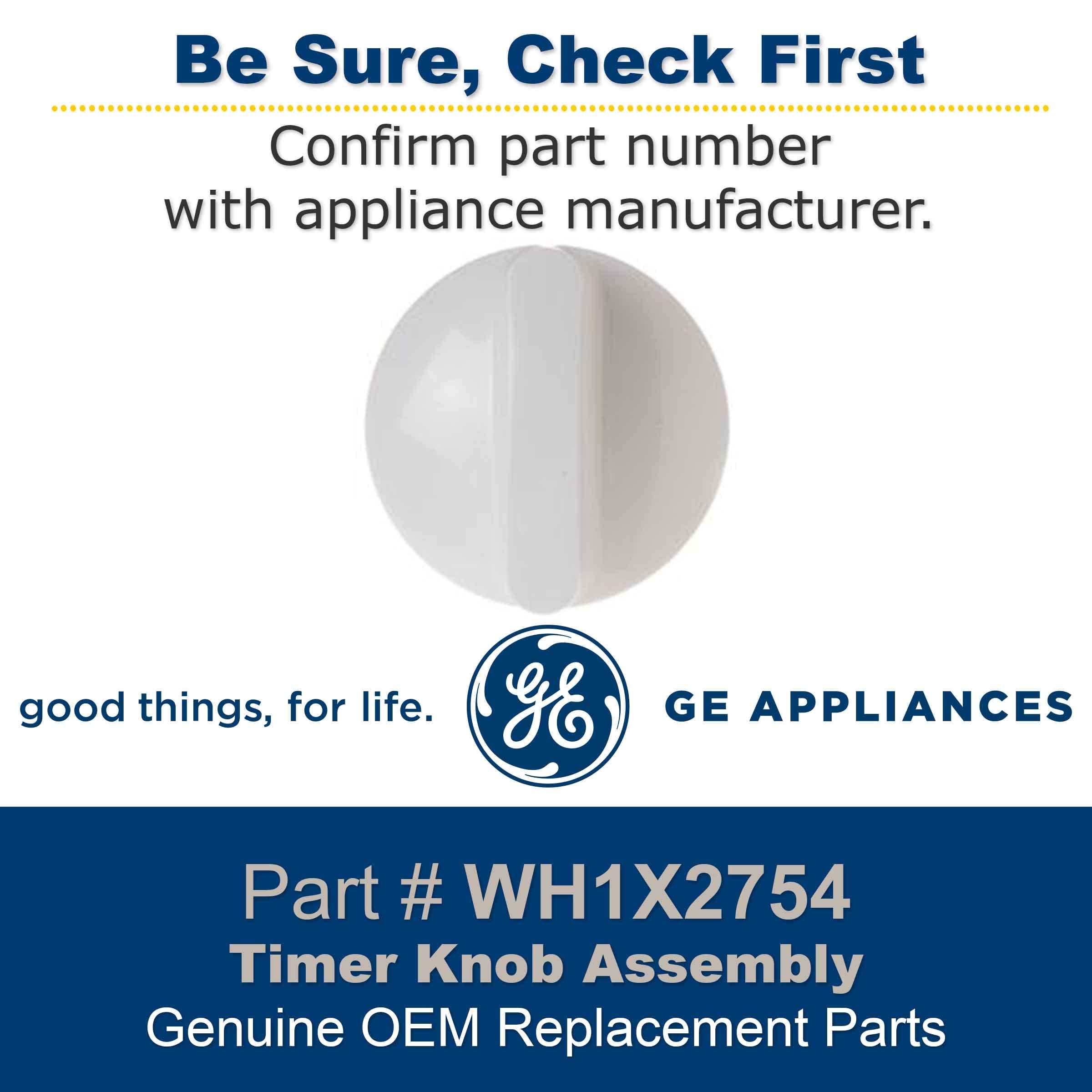 GE WH1X2754 Timer Knob Assembly Replacement Part - White - Compatible with GE Appliances - Perfect for Ovens, Ranges & Microwaves