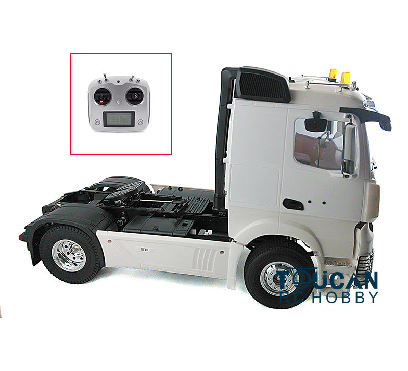 1/14 Scale 2-Axle Unpainted RC Tractor Truck Kit - DIY Radio Controlled Trailer Assembly for Hobbyists & Model Enthusiasts | Perfect for Off-Road Simulation & RC Car Racing Scenes