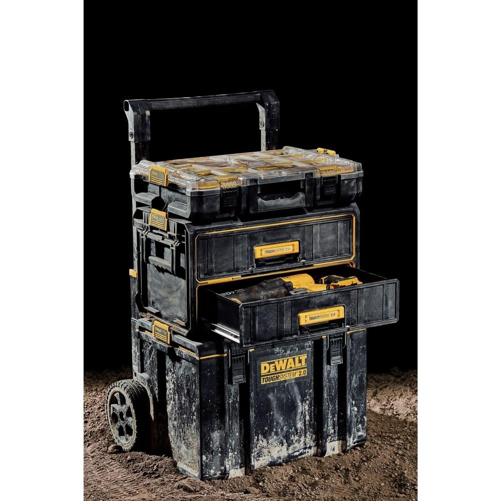 DEWALT Tough System 2.0 2-Drawer Tool Storage Unit - Heavy Duty Tool Box Organizer for Construction, Workshop & Job Site Use
