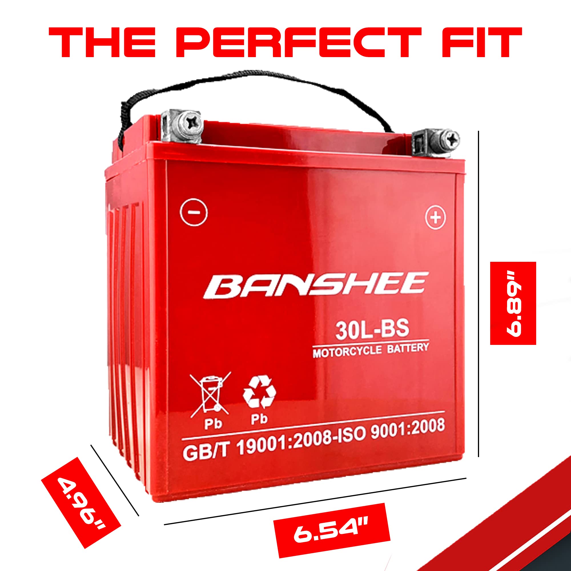 High-Performance Banshee YTX30L-BS Motorcycle Battery for Harley-Davidson FL/FLH Touring 1450cc (1999 & Newer) - Reliable Power for Long Rides & Adventure Touring