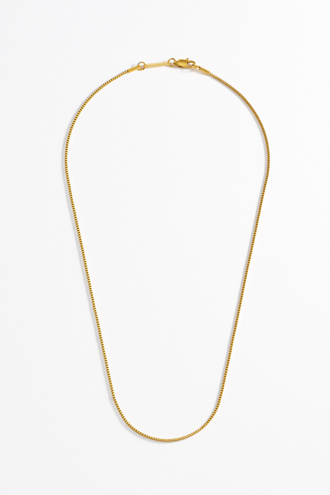 Stylish Men's Thin Box Chain Necklace - 18K Gold Plated Stainless Steel Dainty Cuban Link Choker for Everyday Wear & Gifts