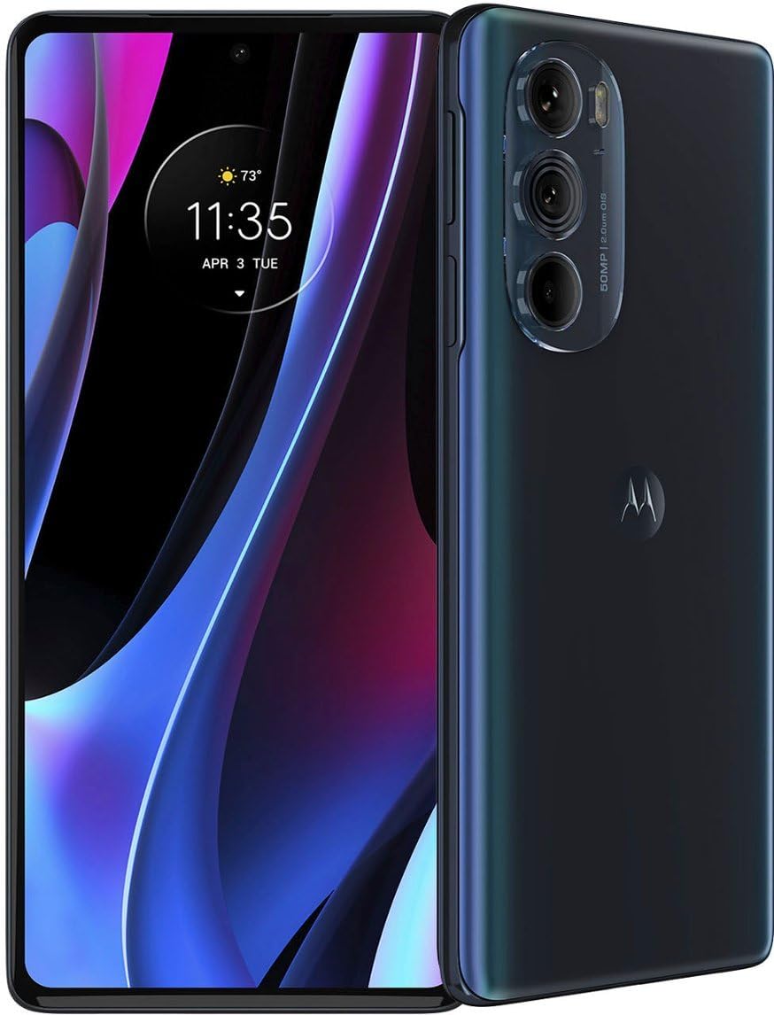 Motorola Edge+ Plus 2022 Unlocked 5G Smartphone - US Version | Android 12 | 8GB RAM 128GB Storage | 50MP Triple Camera | 4800mAh All-Day Battery | Cosmos Blue (Renewed) | Perfect for Streaming, Gaming & Productivity