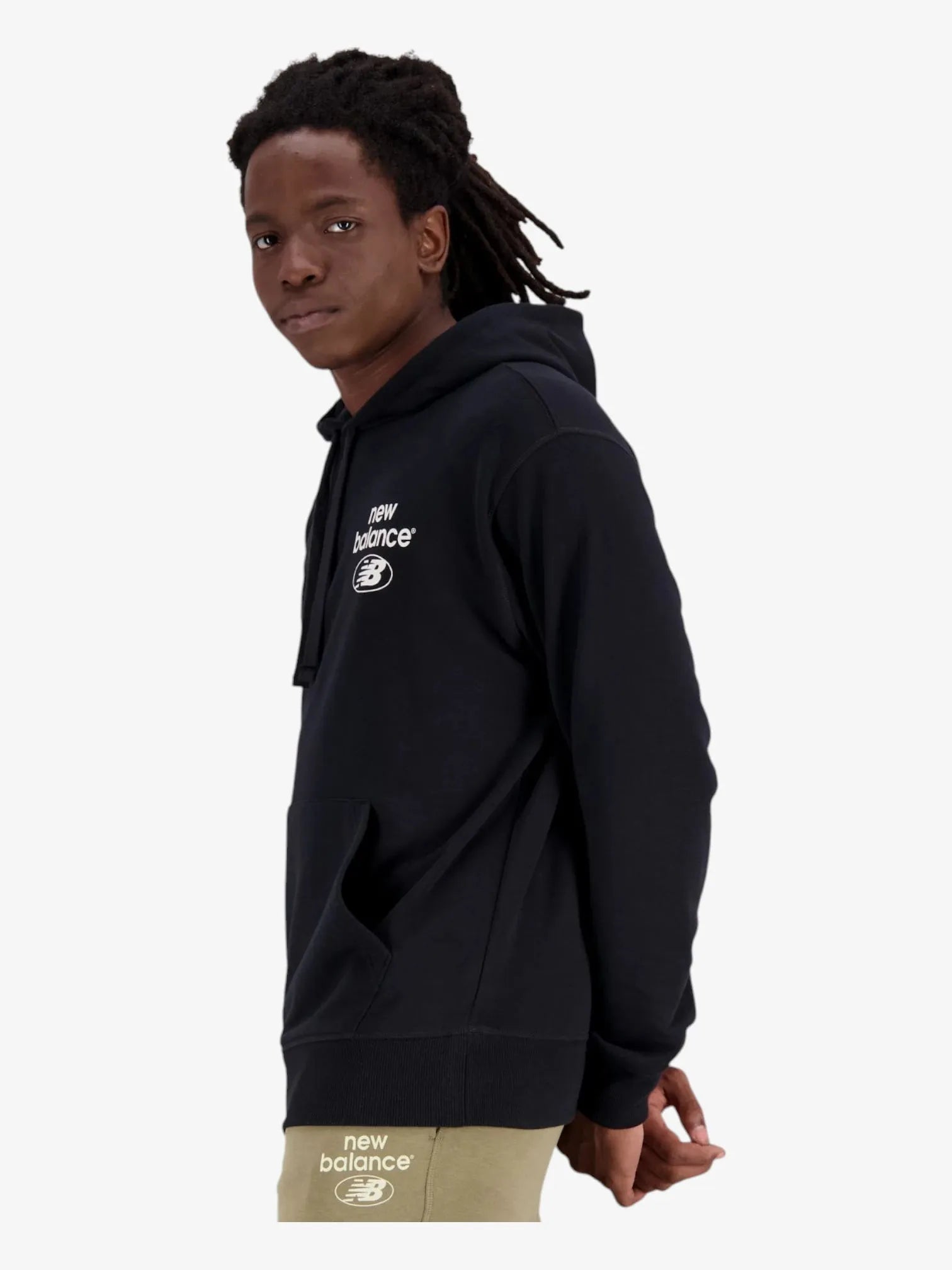 New Balance Essential Reimagined Rustico Black Hoodie - Men's Casual Pullover Sweatshirt for Gym, Running & Streetwear Fashion