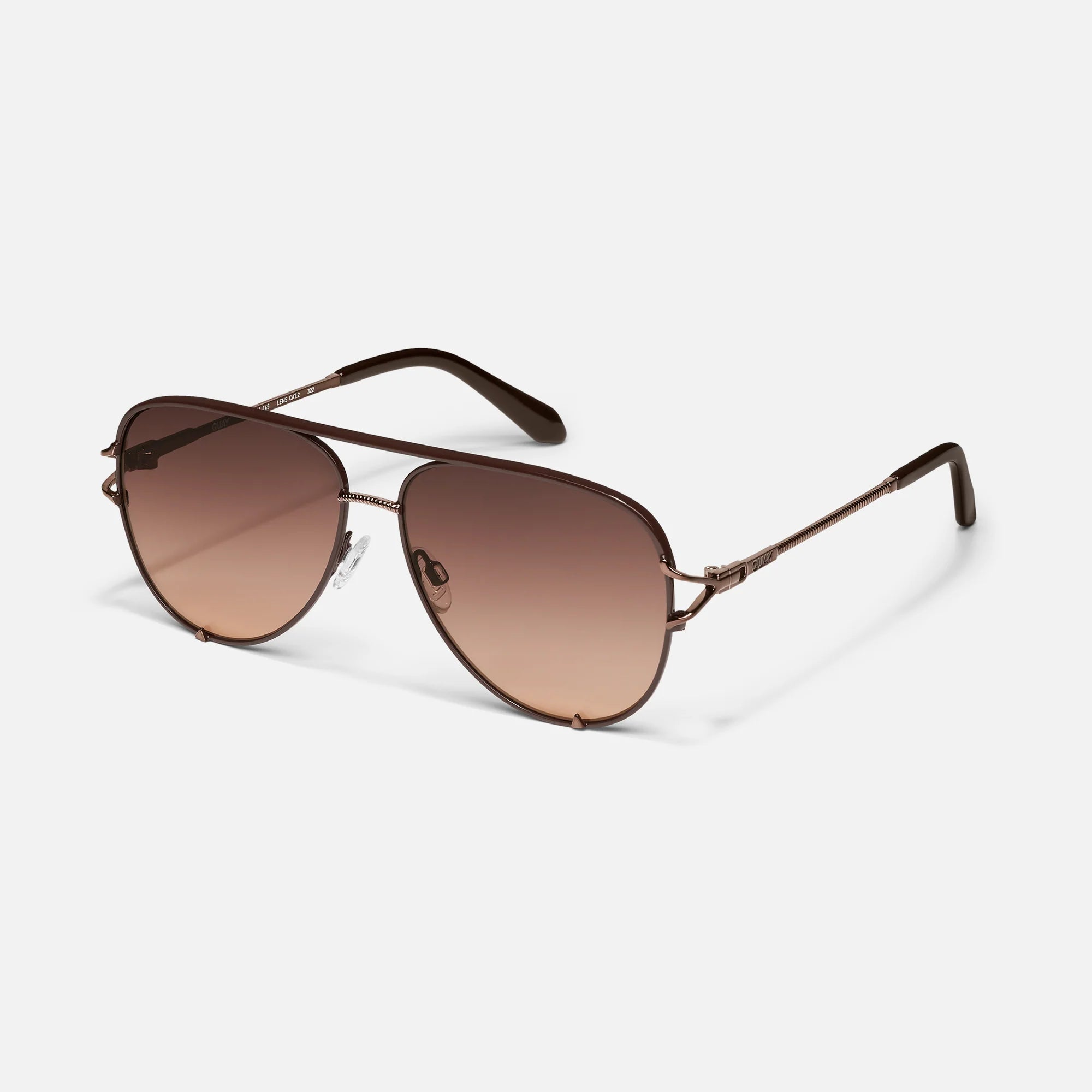 Quay High Key Twist Sunglasses - Polarized Cat Eye Sunglasses for Women, UV Protection, Fashionable & Lightweight - Perfect for Beach, Driving & Outdoor Activities