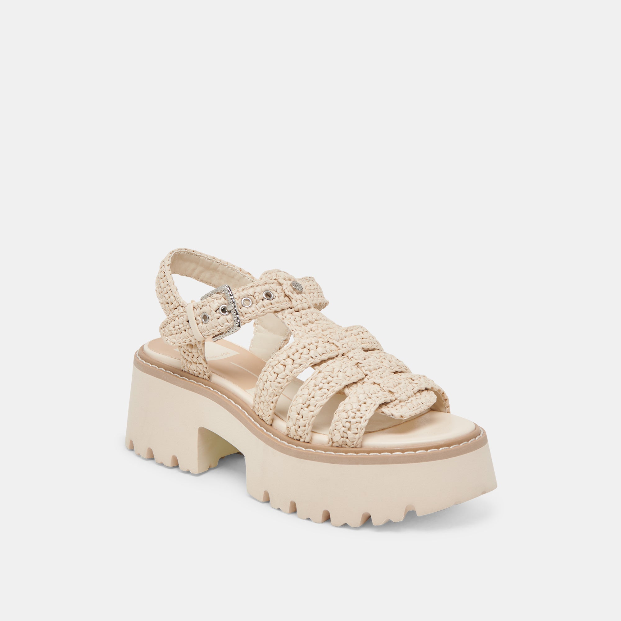 Lattice Knit Sandals in Oatmeal - Comfortable & Stylish Summer Shoes for Beach, Casual Outings, and Everyday Wear