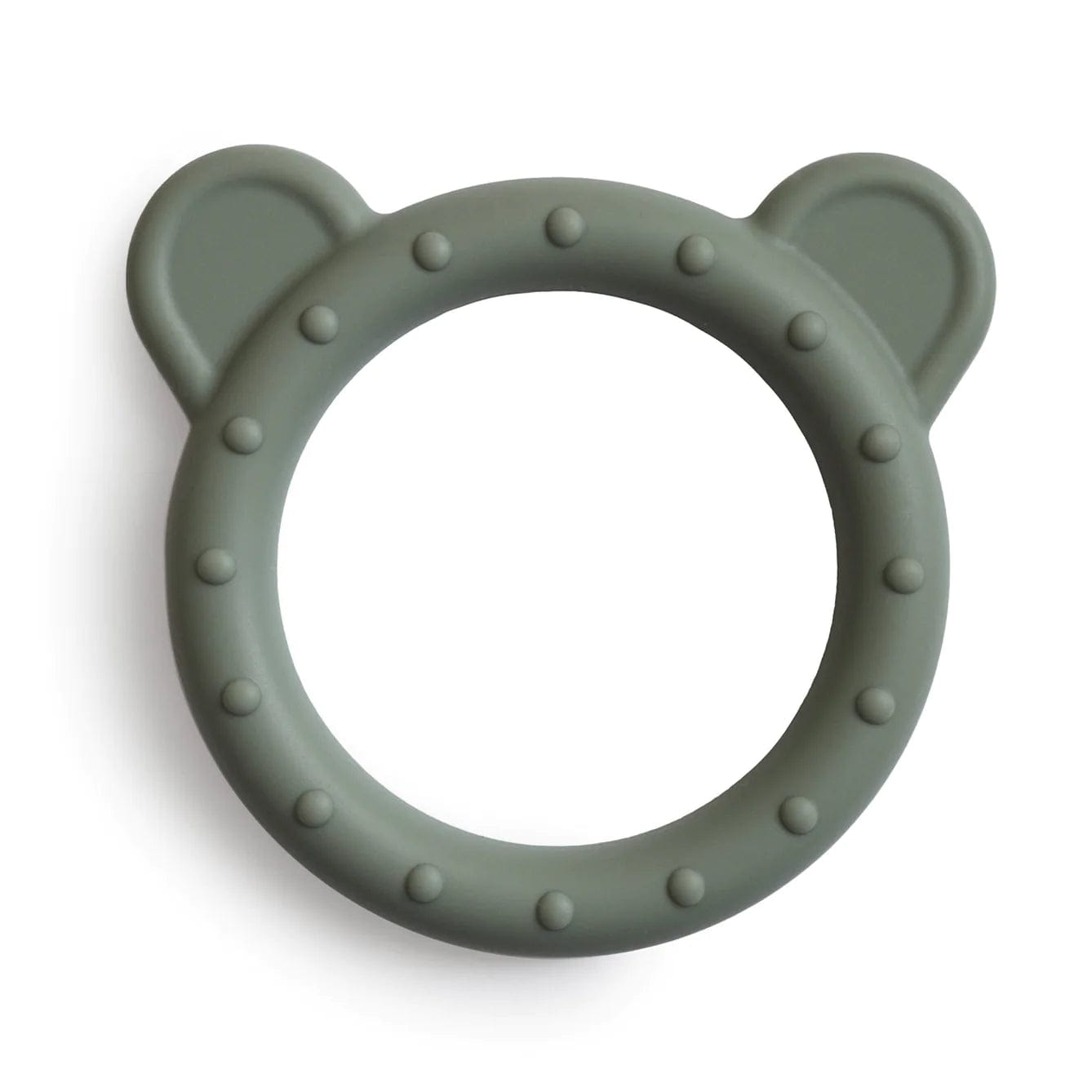 Mushie Bear Teether - Natural Wooden Baby Teething Toy for Soothing Sore Gums | Safe & BPA-Free Infant Teether for Newborns & Toddlers | Perfect for Home, Travel & Daycare Use
