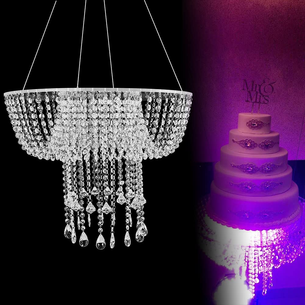 DNYSYSJ Acrylic Crystal Chandelier Cake Stand - 60cm Elegant Wedding & Birthday Dessert Display for Parties, Events, and Home Decor