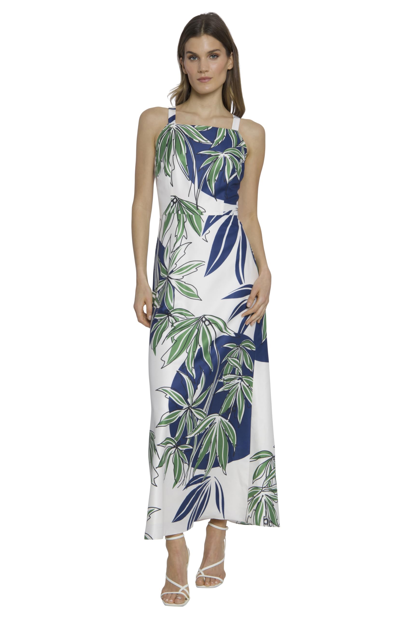 Maggy London Women's Sleeveless Square Neck Maxi Dress - Elegant Wedding Guest, Bridal Shower & Special Occasion Dress for Parties, Vacations & Birthday Celebrations