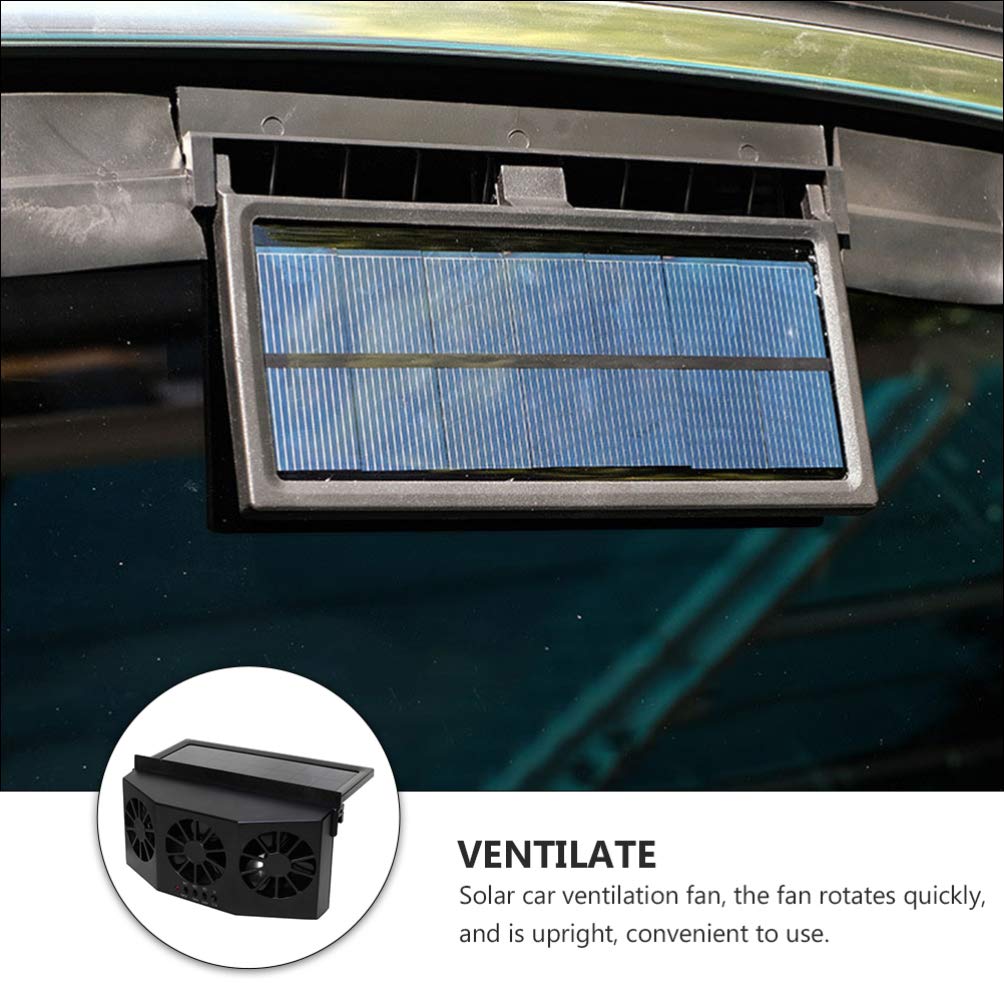Wakauto Solar Powered Car Exhaust Fan - Automatic ABS Ventilation Cooling Fan for Vehicle Temperature Control - Perfect for Parking, Camping & Road Trips