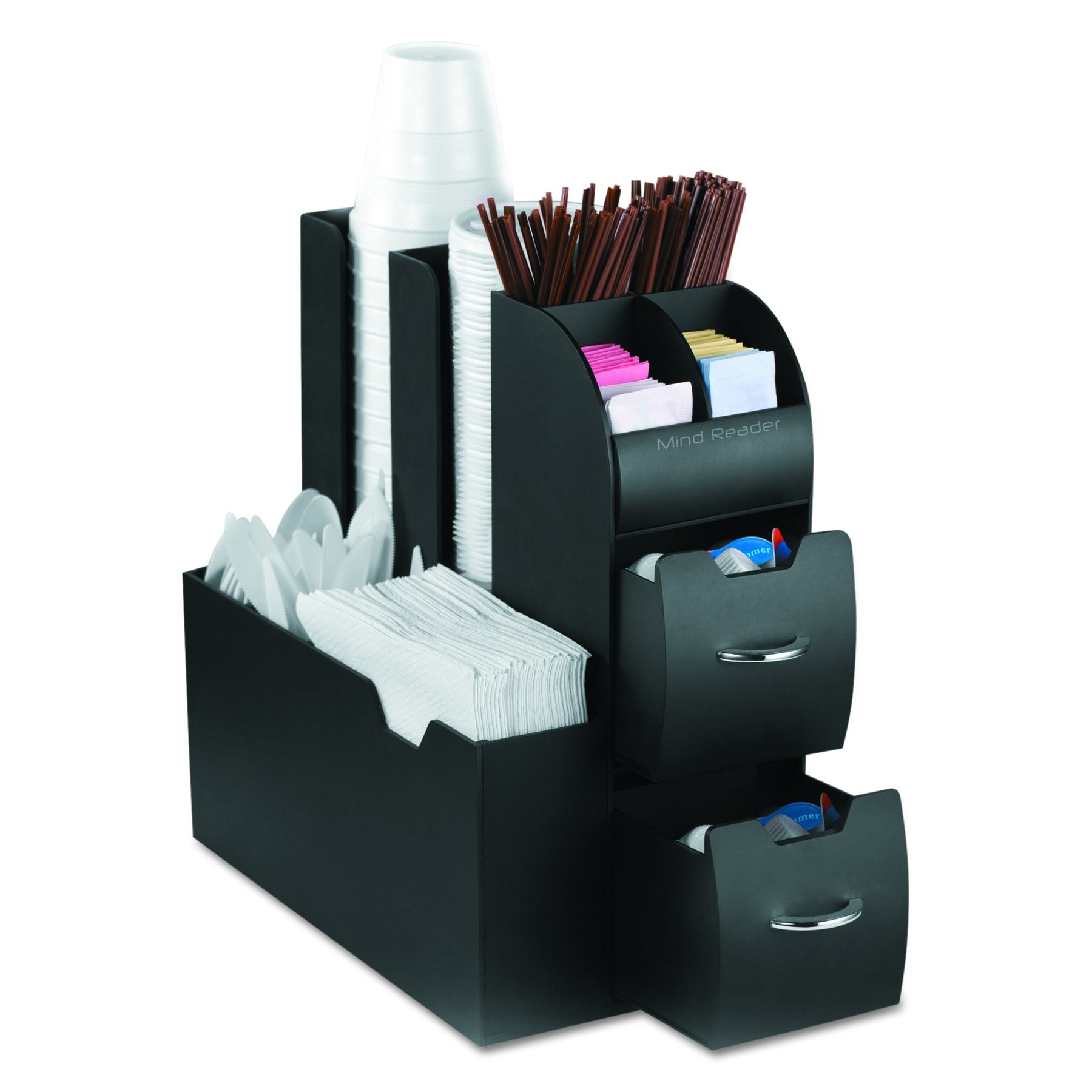 Mind Reader Coffee Pod Organizer with Drawers - 36 K-Cup Storage & 11-Compartment Coffee Cup Holder with 2 Drawers - Perfect for Kitchen Countertop & Coffee Station Organization