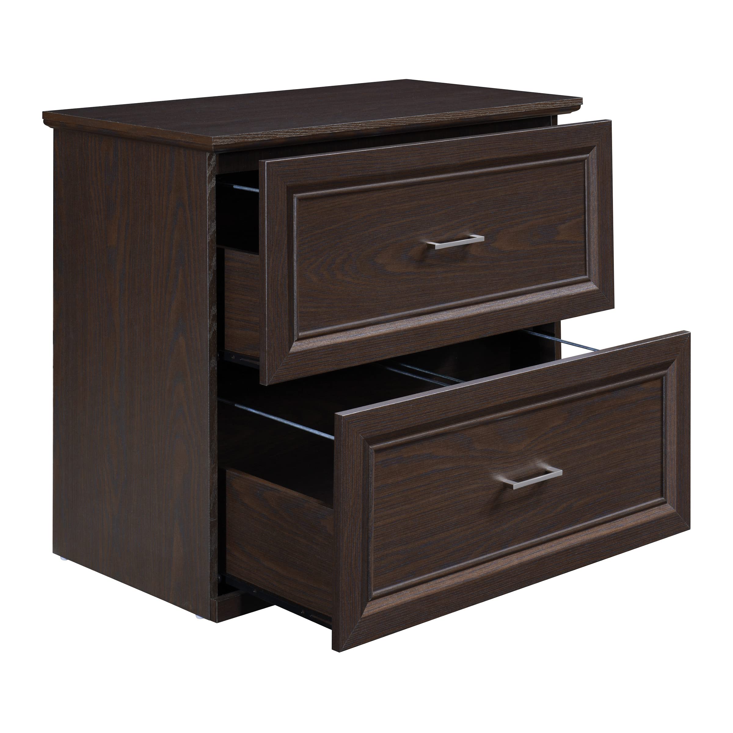 OSP Jefferson 2-Drawer Lateral File Cabinet - Euro-Style Drawer Glides & Lockdowel Fastening System - Espresso Finish - Office Storage & Organization Solution for Home & Business Use