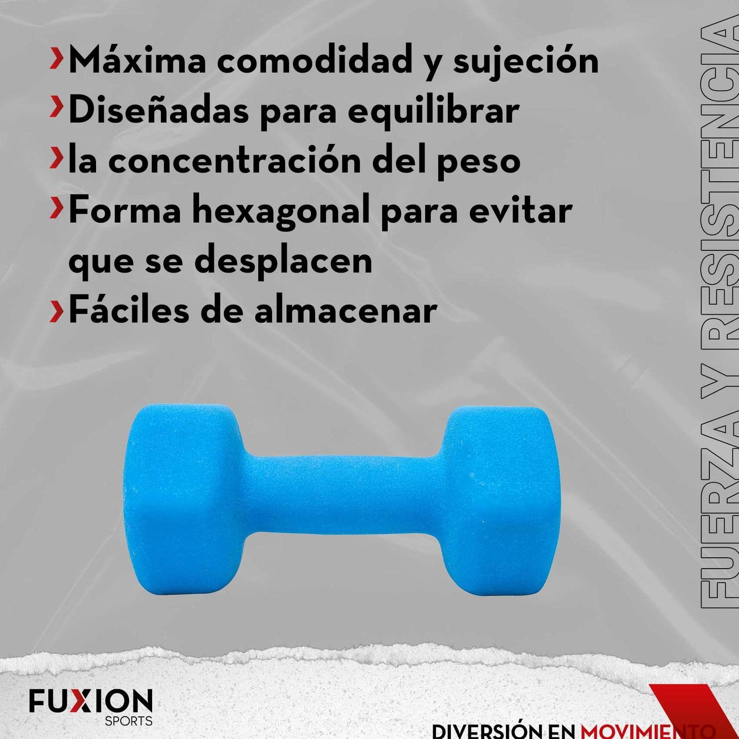 FUXION Neoprene Dumbbell Hand Weights Set of 2 - Hexagon Non-Slip Design for Home Gym, Yoga, Pilates & Strength Training - Perfect for Toning, Fitness & Workout Routines