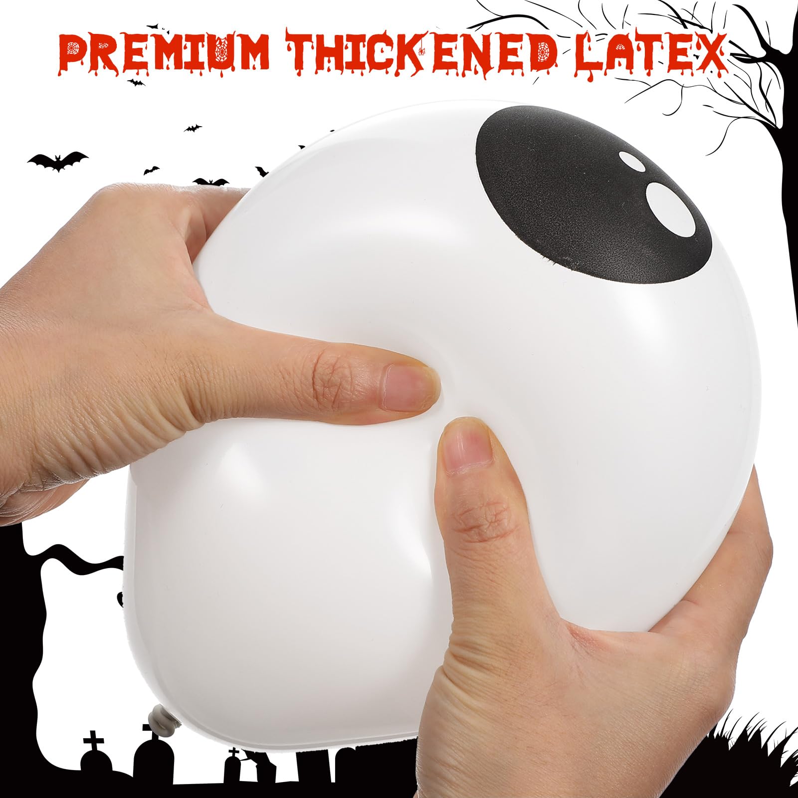 TOYANDONA 100pcs 5 Inch Eyeball Balloons - Latex Party Balloons for Halloween Decorations, Birthday Party Supplies, Balloon Garland & Spooky Themed Events