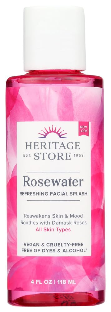Heritage Products Rose Petals Rosewater - 2 Pack (4 Fl Oz Each) | Natural Skin Toner & Hydrating Facial Mist for Glowing Skin | Perfect for Spa Days, Bridal Prep & DIY Beauty Treatments