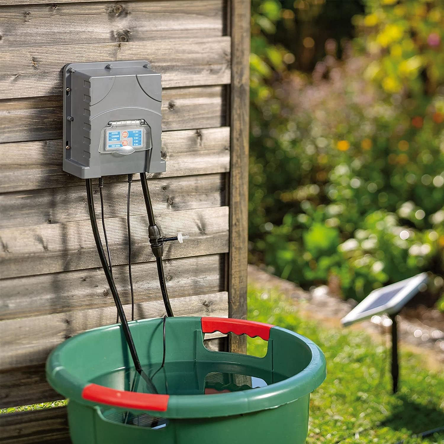 AEO Solar-Powered Automatic Drip Irrigation System Kit - 50 Drippers & 155ft Tubing for Balcony, Greenhouse, Raised Garden Beds | Water-Saving Solution for Plants, Vegetables & Flowers