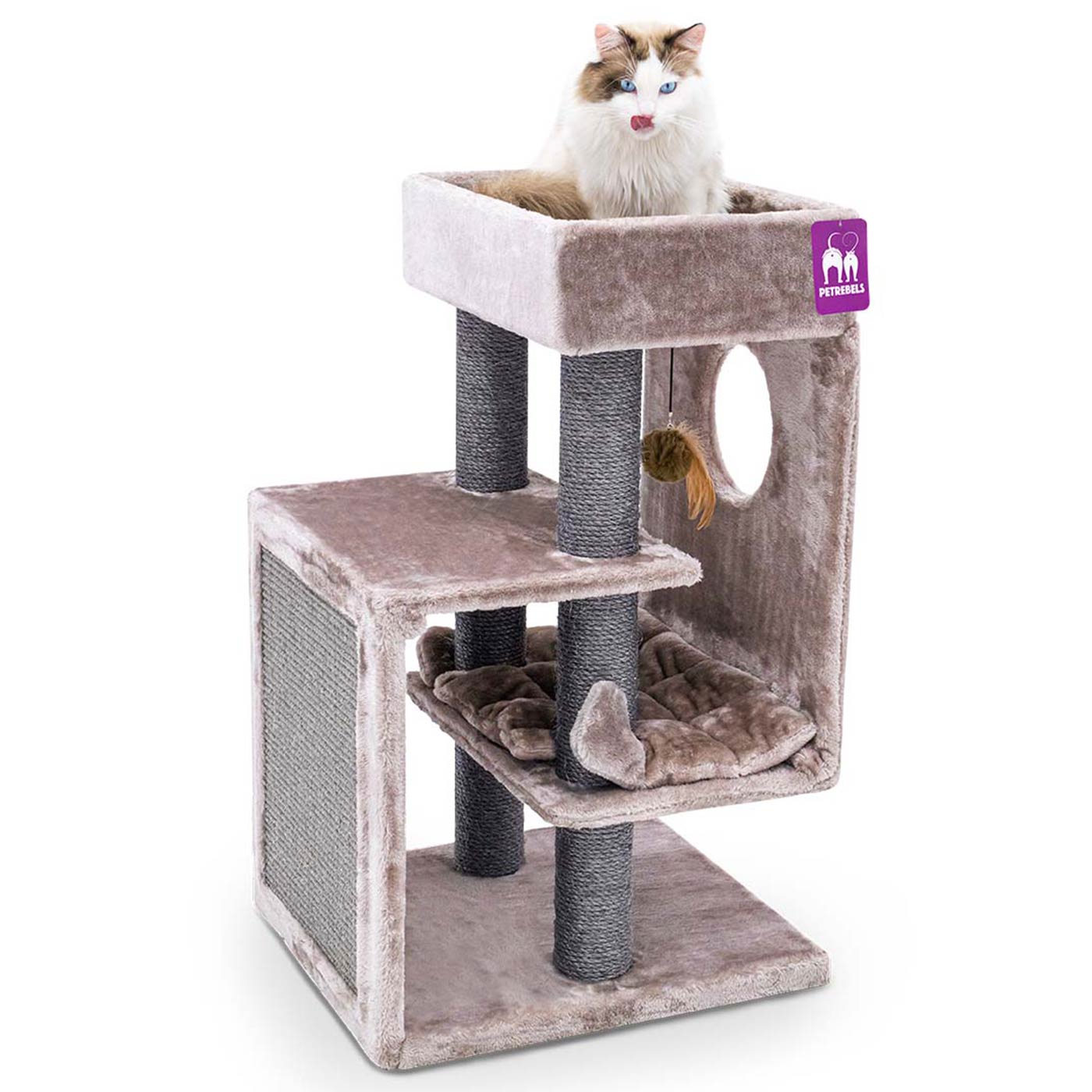 Premium 94cm Cat Tree for Large Cats - Kings & Queens Anastasia Cat Tower with Scratching Posts & Perches - Perfect for Indoor Play & Climbing for Your Feline Friend