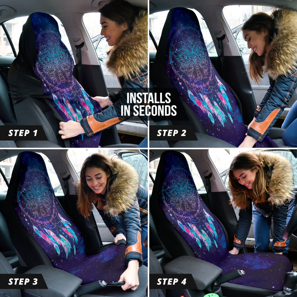 Boho Galaxy Dreamcatcher Car Seat Covers for Cars - Stylish & Protective Car Accessories for Women, Men - Perfect for Road Trips, Daily Commute & Boho Decor