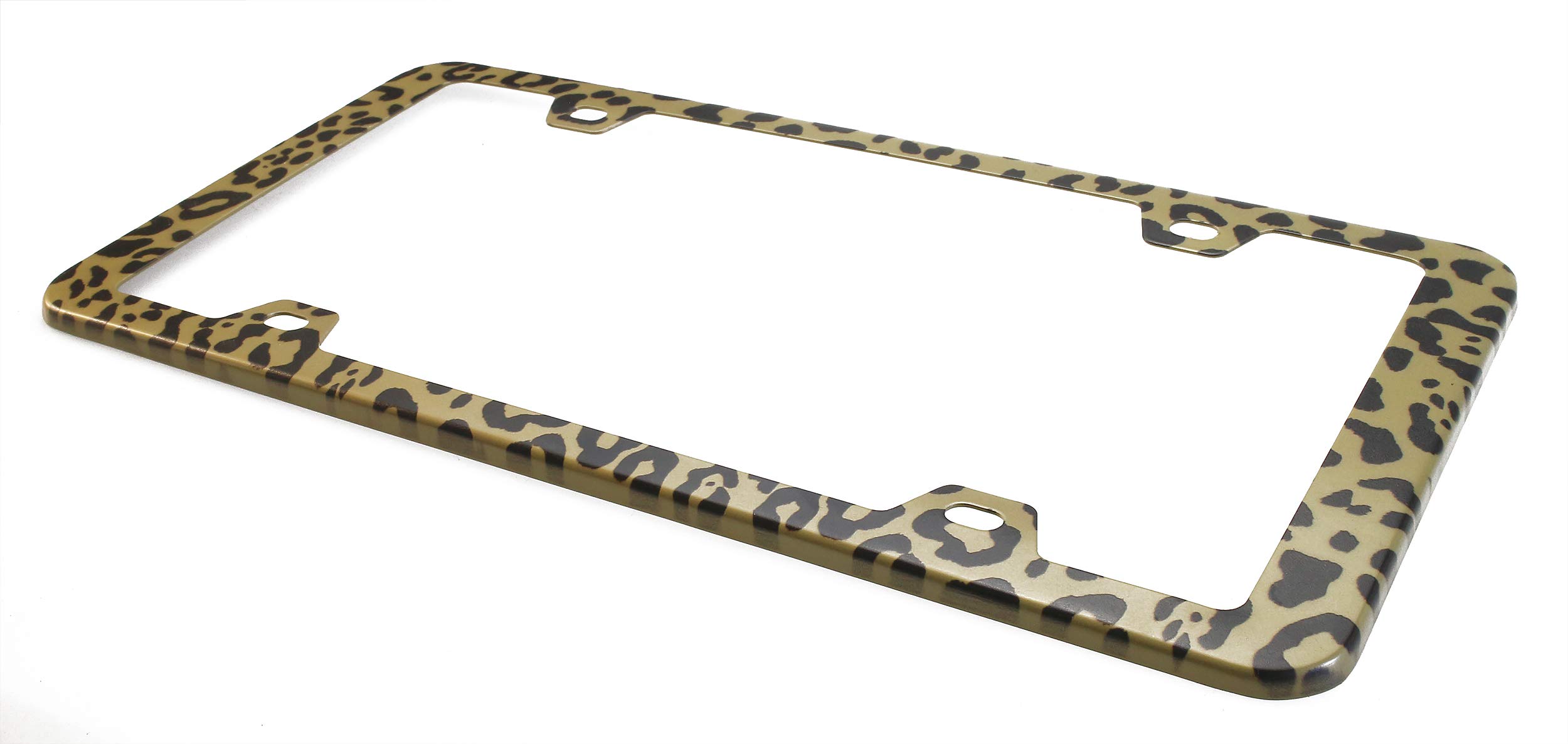 201 Stainless Steel License Plate Frame - Love Leopard Design with Matte Gold Finish | Durable Car Accessory for Customization & Personalization | Perfect for Cars, Trucks & SUVs