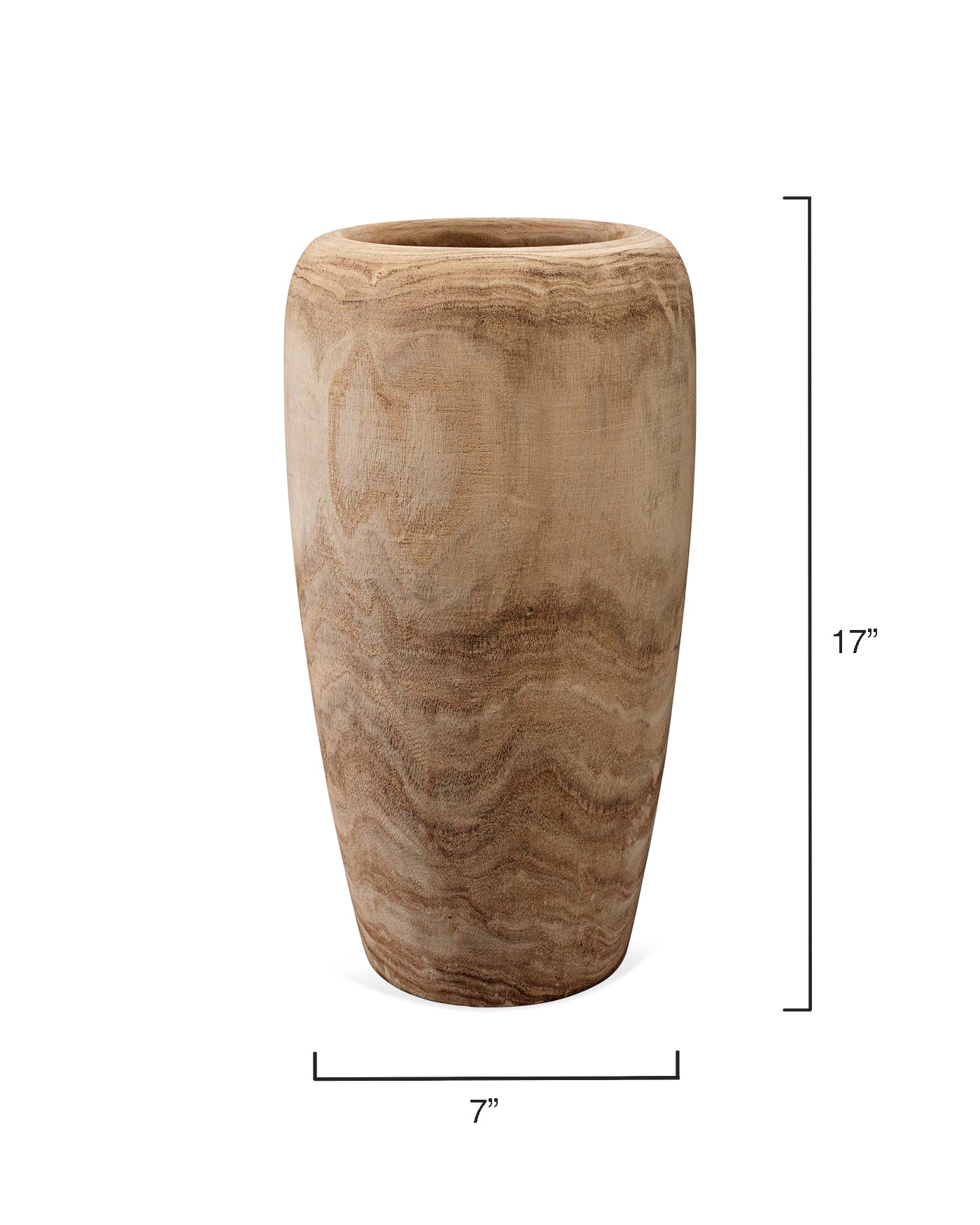 Handcrafted Ojai Small Wooden Vase - Natural Wood Home Decor for Centerpieces, Wedding Decor & Boho Style