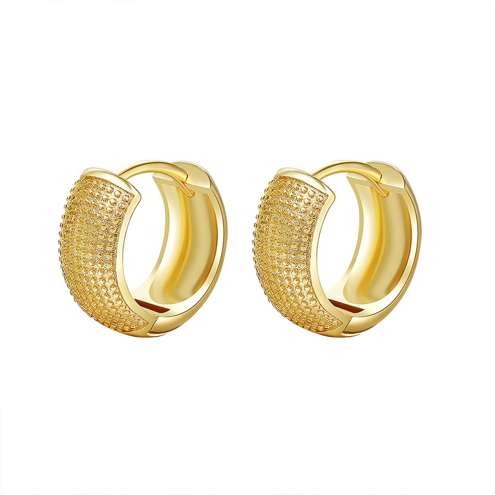 Minimalist Round Honeycomb Stud Earrings for Women & Teen Girls - Trendy Gold/Silver Pierced Jewelry - Perfect for Valentine's Day, Date Night & Everyday Wear