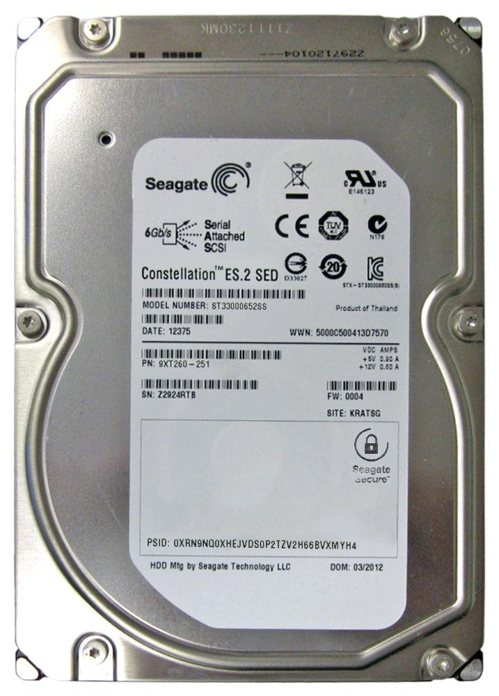 Seagate ST33000652SS 3TB 7200RPM SAS 6.0Gbps Enterprise Hard Drive - High-Performance Storage for Servers, Data Centers & Workstations