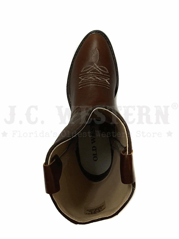 Old West 8163 Kids Western Boots - Brown Leather Cowboy Boots for Boys & Girls | Perfect for Rodeo, Halloween Costumes & Western Style Outfits