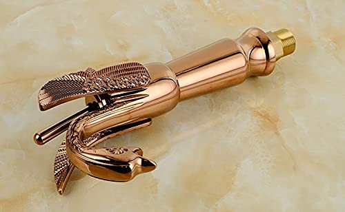 Elegant Swan Rose Gold Single Handle Vessel Sink Faucet for Modern Bathroom Vanity - Perfect for Powder Room, Master Bath, and Luxury Home Decor