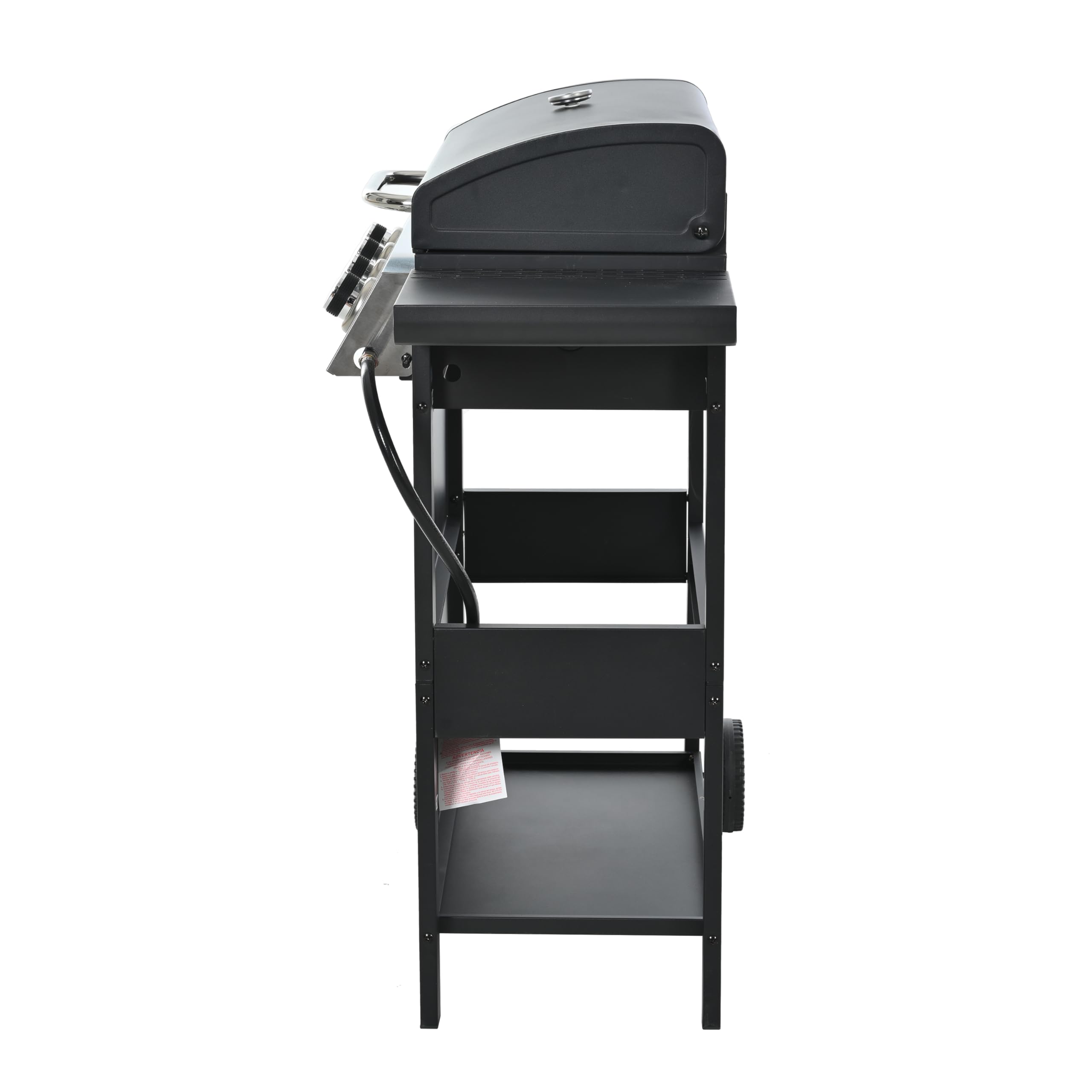 4 Burner Propane Gas Grill with Wheels - Heavy-Duty Stainless Steel Outdoor BBQ Grill for Backyard, Garden & Patio - Perfect for Family Gatherings, Camping & Tailgating Parties