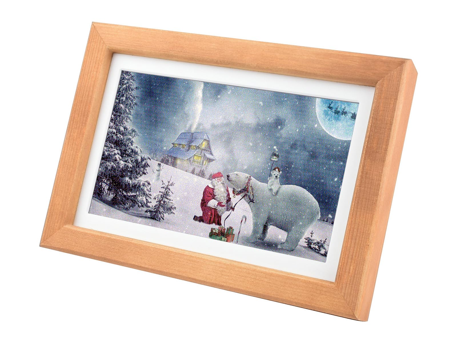 Waveshare 7.3inch ACeP 7-Color E-Paper Display with Solid Wood Photo Frame - Ultra-Long Standby, 800×480 High Resolution, Battery Not Included - Perfect for Digital Photo Frames, Home Decor & Office Displays