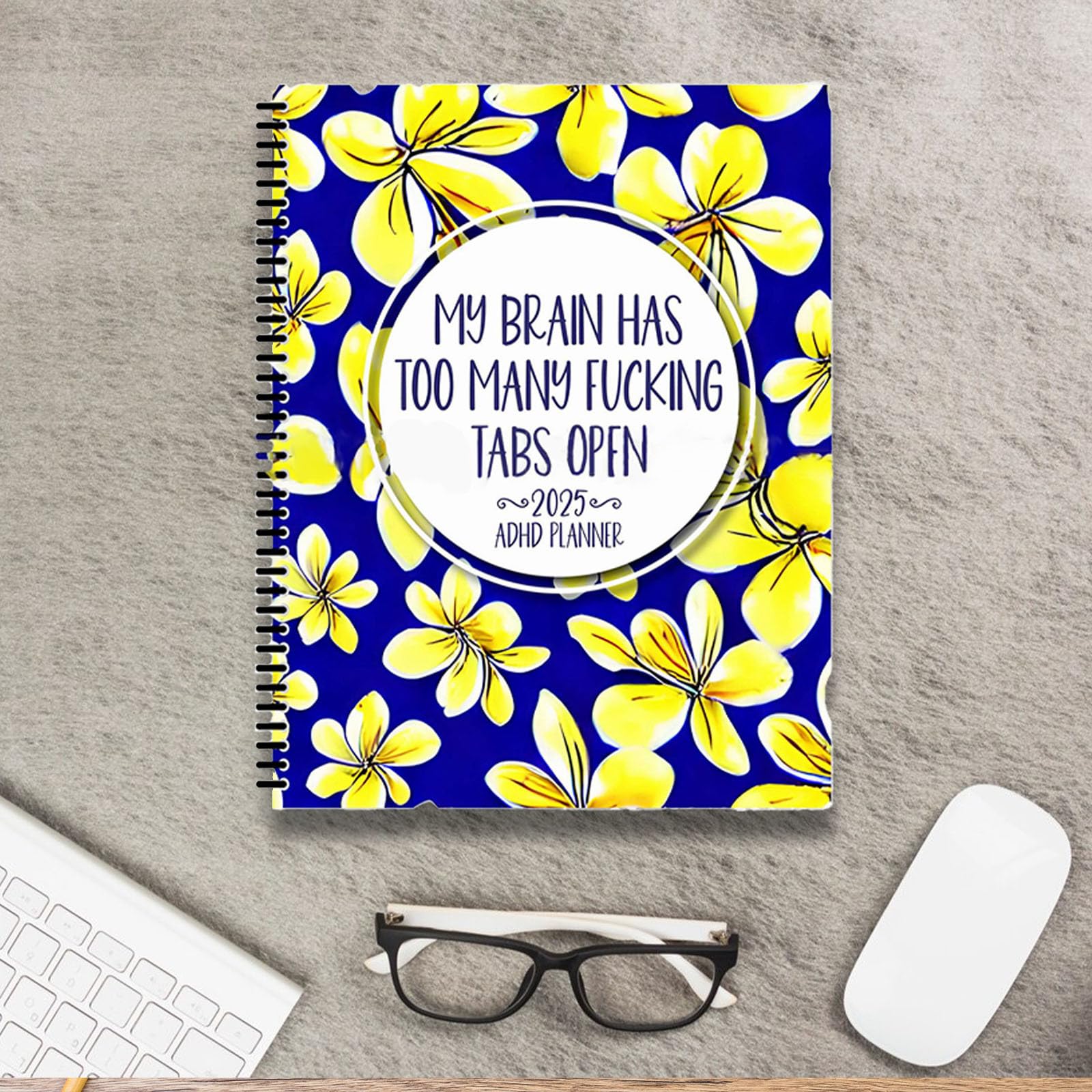2025 iCODOD Funny & Motivational Adult Daily Planner - Refillable 5x8 Inch Hyperactivity Organizer with Document Pockets (One Size) - Perfect for Work, School & Personal Goal Tracking