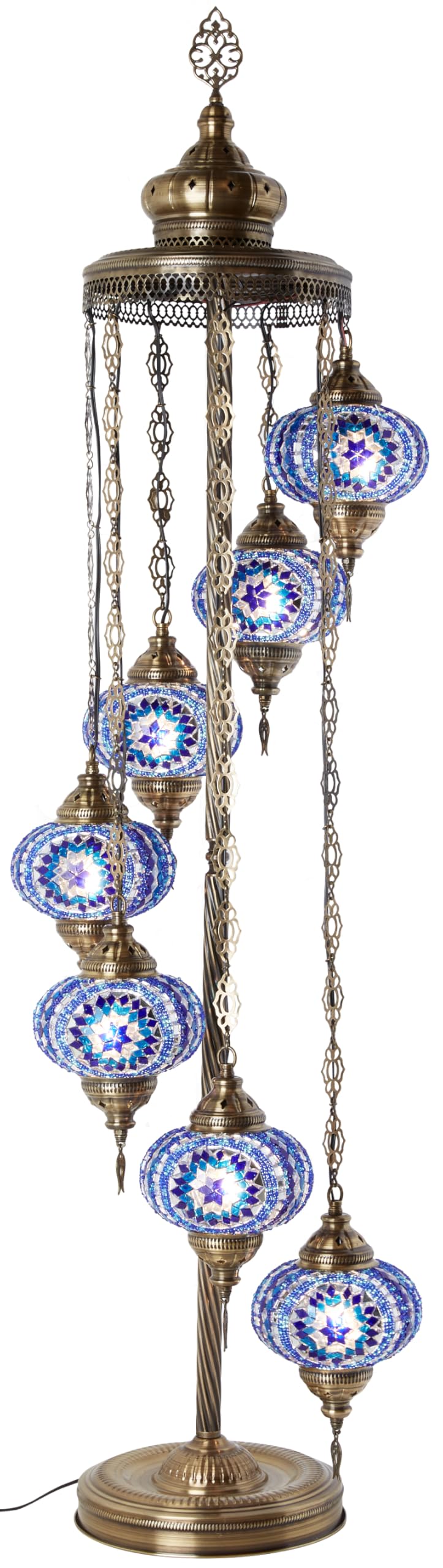DEMMEX - 7 Large Handcrafted Turkish Moroccan Mosaic Floor Lamp, 60