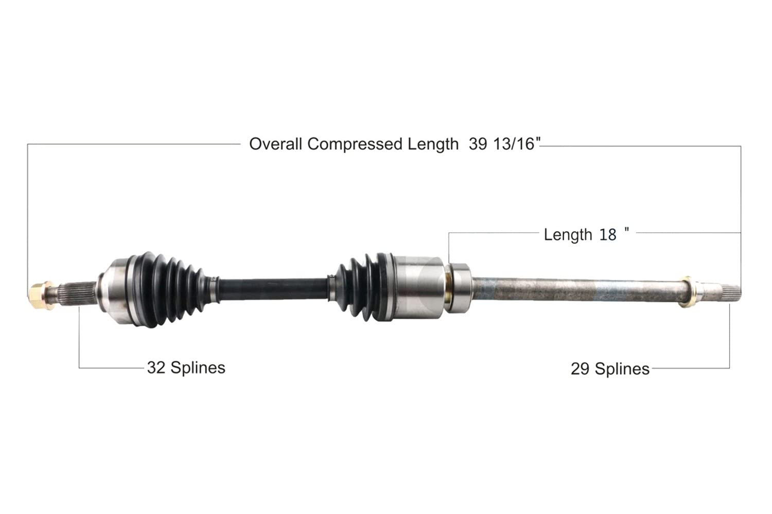 NI-8539 Front Passenger Side CV Axle Shaft Replacement - Compatible with [Car Models] - High Performance Durable Drive Shaft for Smooth Ride (Ideal for Off-Roading, Daily Commuting & Car Maintenance)
