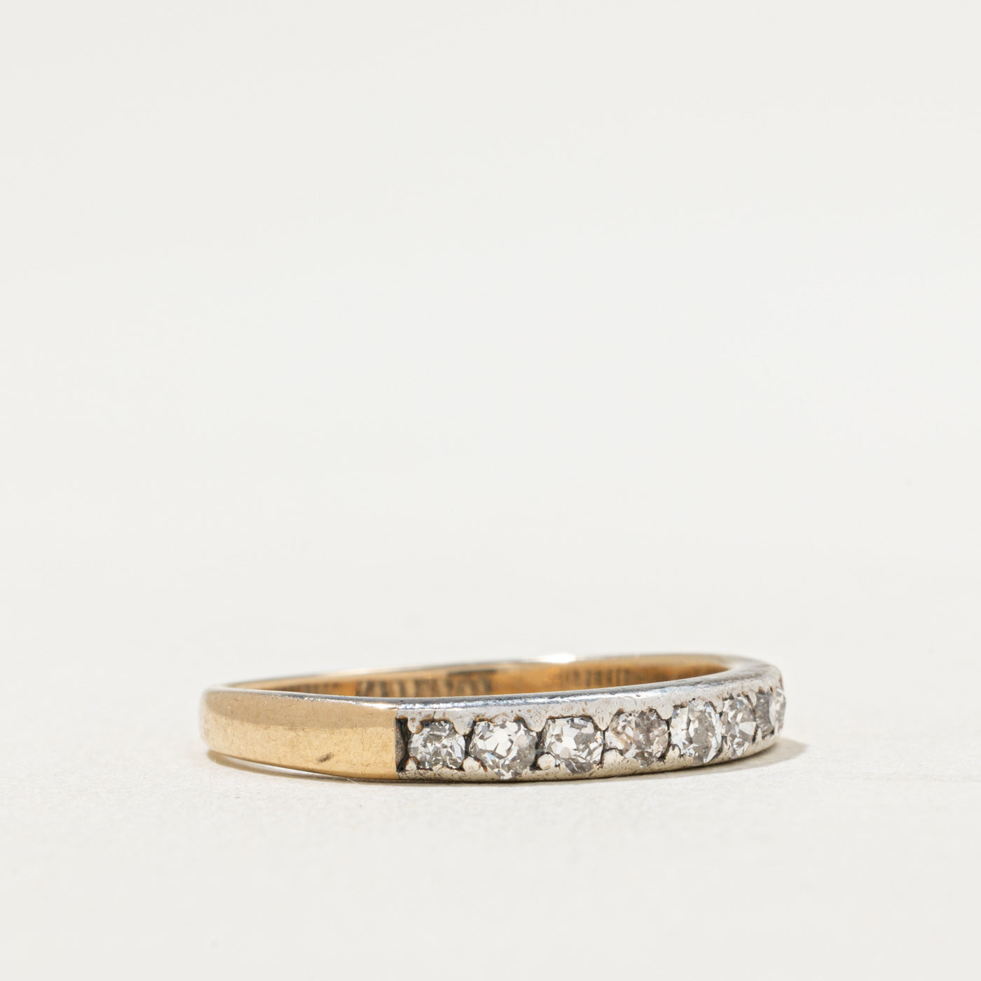 Vintage Silver Topped Semi Eternity Diamond Band Ring - 0.40ctw Total Weight - Size 8.5 - Perfect for Anniversary Gifts, Wedding Bands & Special Occasions